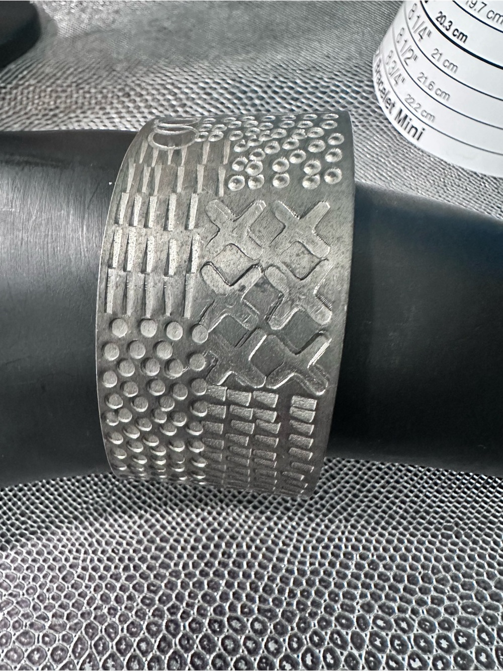 Textured Silver-Tone Pewter Cuff Bracelet